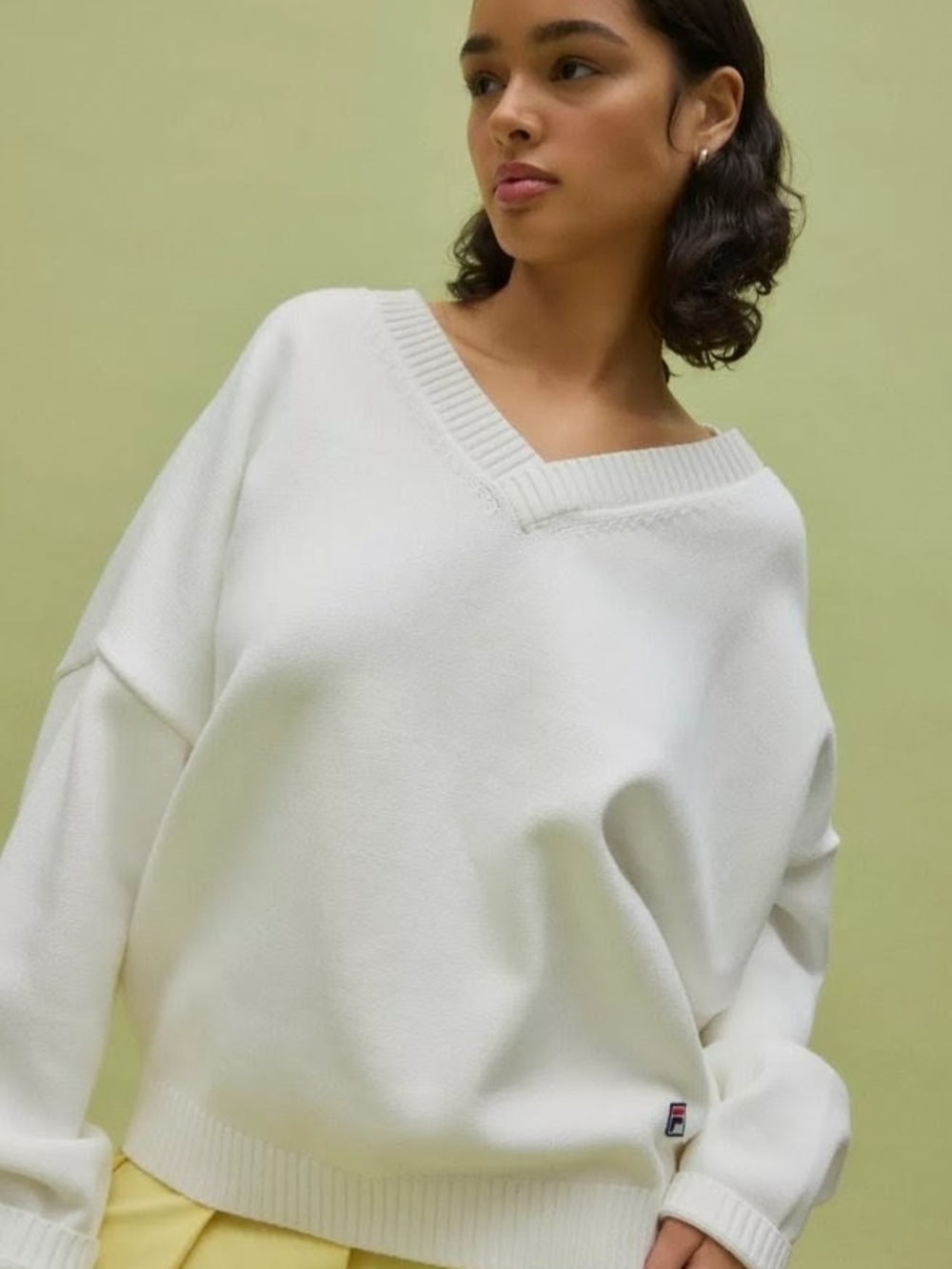 FILA X HAILEY V-Neck Knit Sweater - Size S